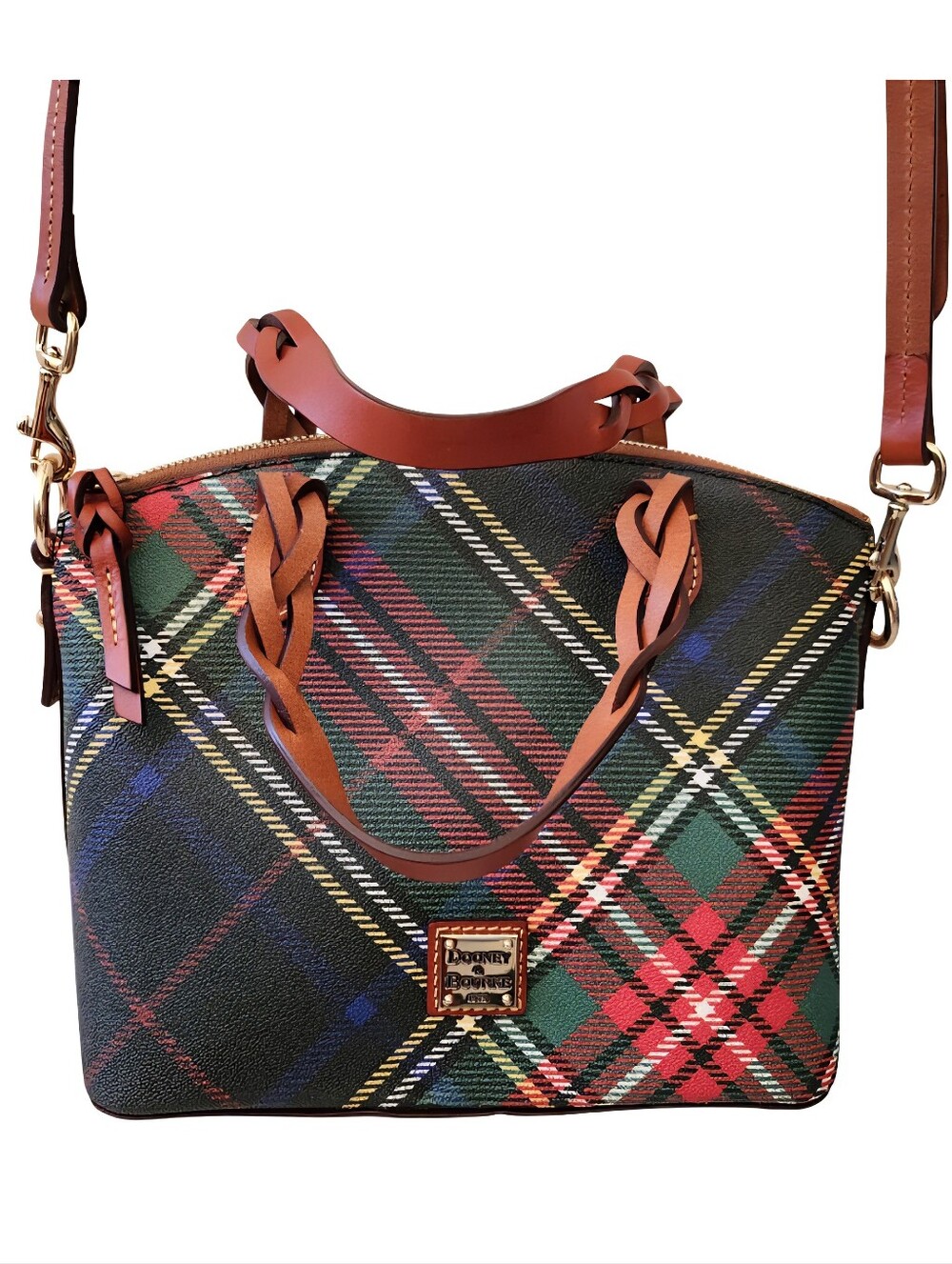 Dooney Small Black Plaid Heidi Crossbody